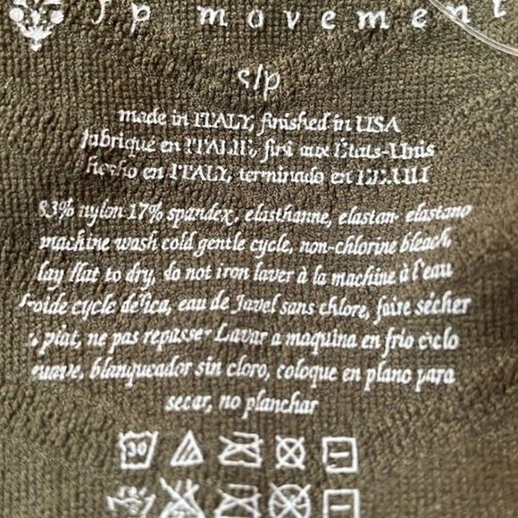 Free People Movement Gone Adrift Long Sleeve Crop Top Secret Moss Green Small - Picture 6 of 7